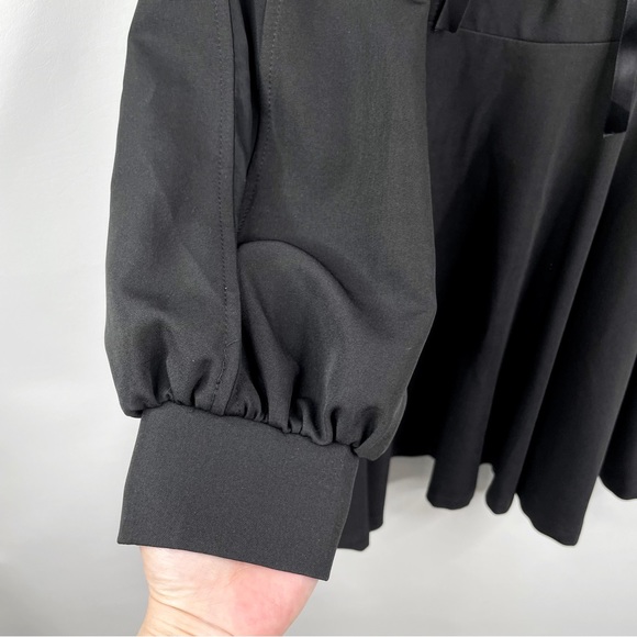 Punk Rave NEW Sexy Goth Long Sleeve Lace-Up A-Line Dress Black Square Neck Small - Picture 11 of 16